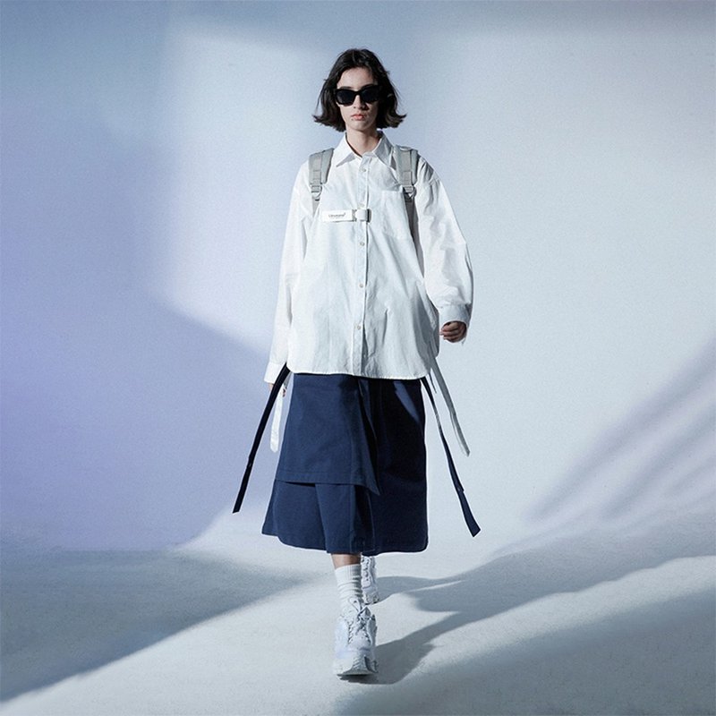 【女人节新品】宽松休闲八分阔腿裤裙嘻哈八分裤 情侣款TR-3100 - 男士长裤 - 棉．麻 