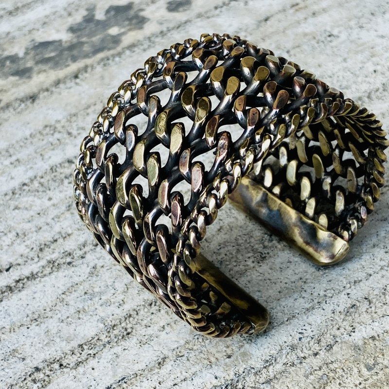 超宽版 黄铜手环 可定制姓名 S320 - 手链/手环 - 铜/黄铜 金色