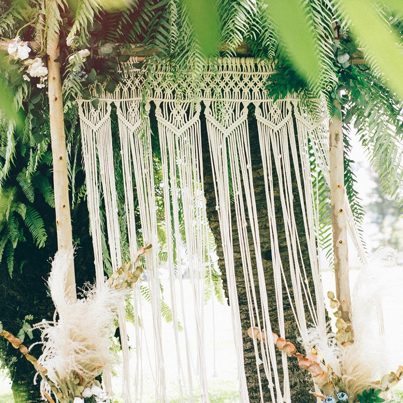 Macrame婚礼墙 - 门帘/门牌 - 棉．麻 白色
