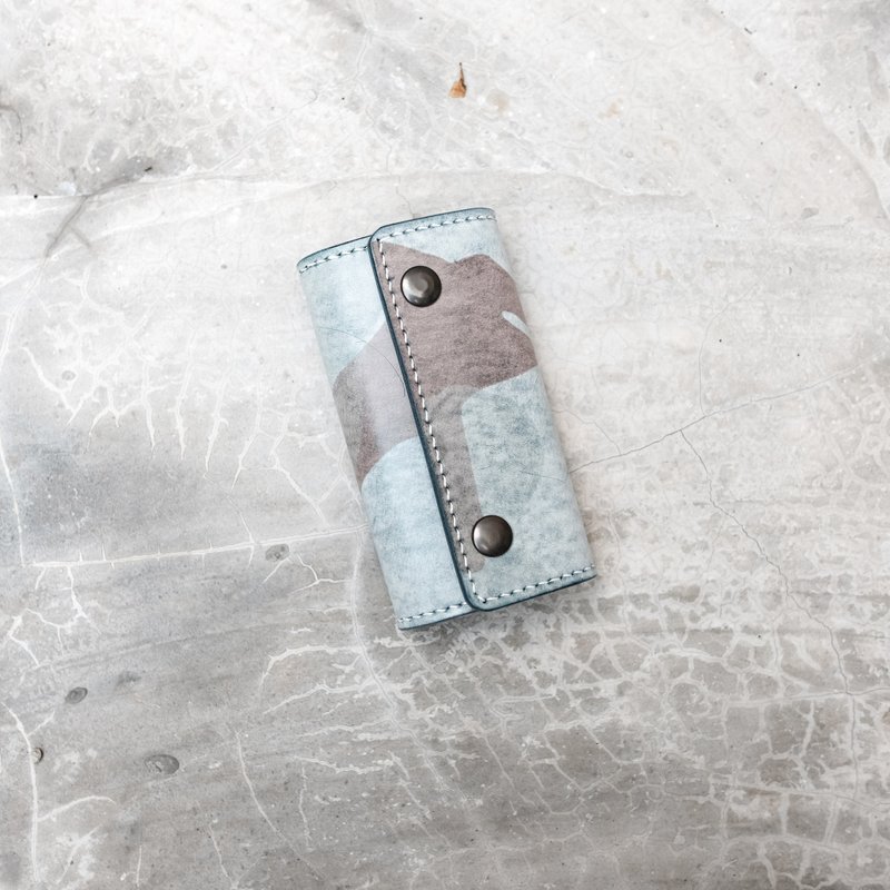意大利 La Bretagna 擦蜡迷彩 4格钥匙包 / 皮革 / 手作 / leather /key ring / key bag /吉.co - 钥匙链/钥匙包 - 真皮 多色