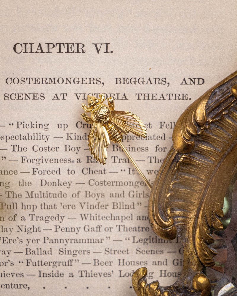 美国 Monet 品牌古董 立体金色蜜蜂造型领针 一字针 别针 - 徽章/别针 - 其他金属 金色