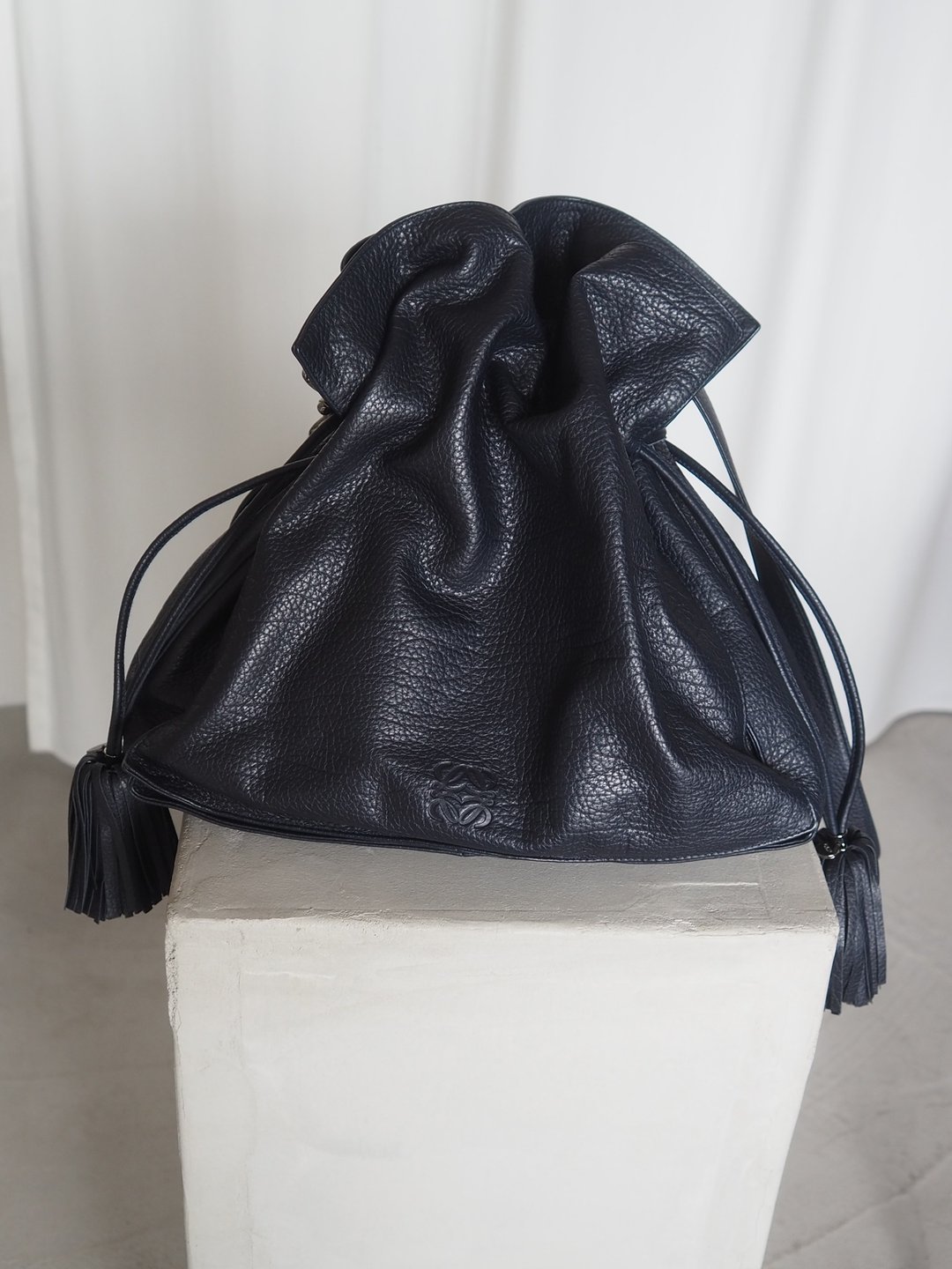 LOEWE 罗威 Flamenco 两用肩背包 手提包 皮革 海军蓝 老件 - 侧背包/斜挎包 - 真皮 蓝色