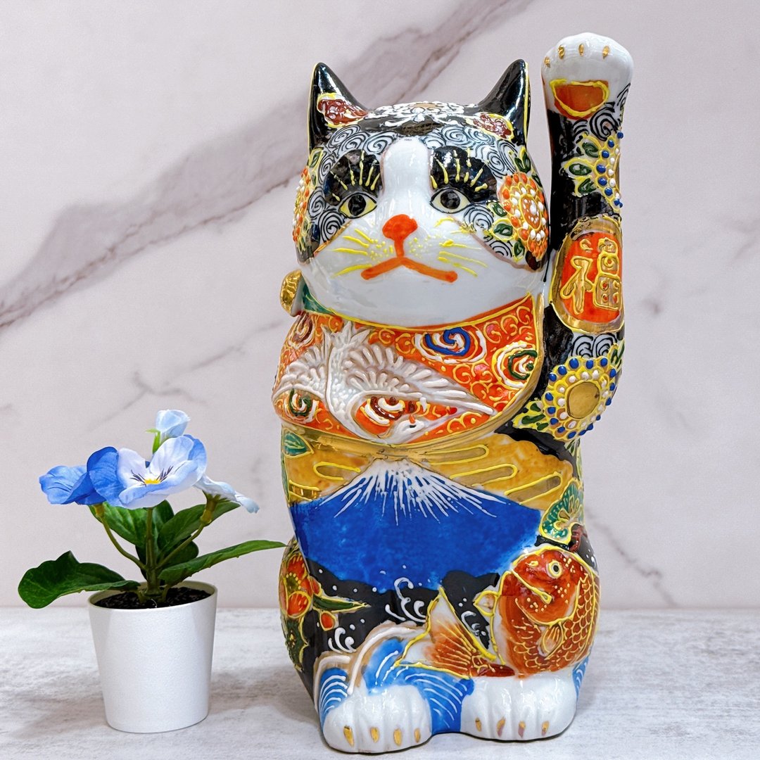 【富岳招祥】日本九谷烧招财猫 | 富士 - 8号 - 摆饰 - 瓷 多色