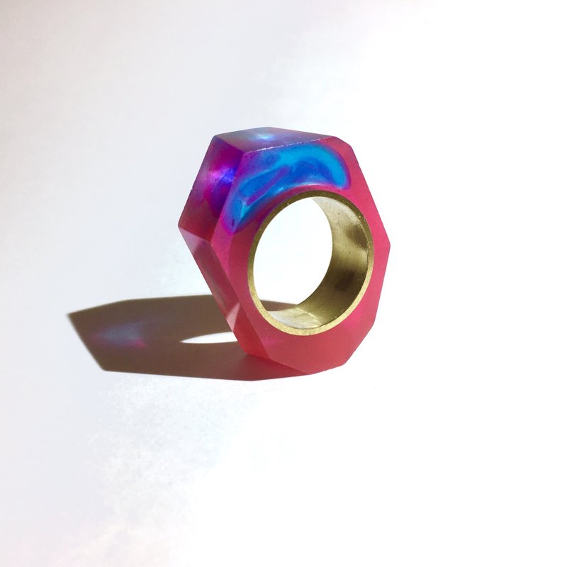 PRISM ring Gold Red Blue - 戒指 - 其他金属 红色