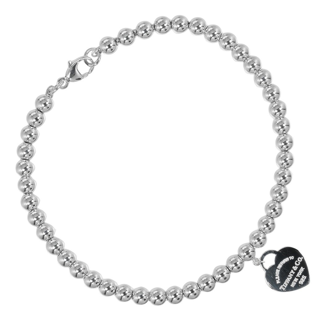 【日本直运】蒂芙尼 TIFFANY&Co. Return to Tiffany 经典爱心标志 珠饰爱心标志 手链 纯银 925  女性【二手】 - 手链/手环 - 银 银色