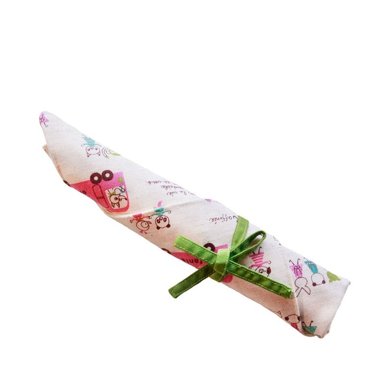 【一角筷套组】- 一起旅游吧(粉) - 餐刀/叉/匙组合 - 棉．麻 粉红色