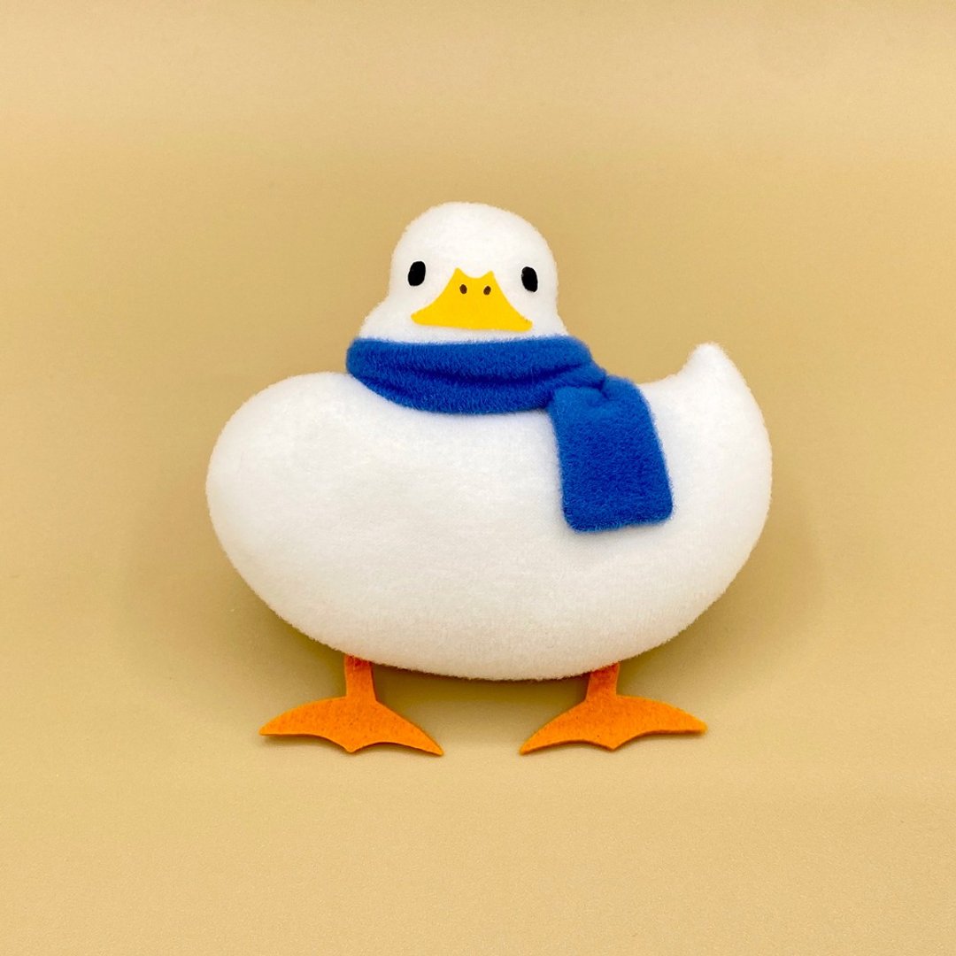 soft toy of mochi mochi ducks with muffler - 玩具/玩偶 - 羊毛 