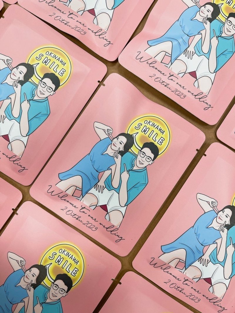 婚礼小物似颜绘茶包|桌上礼|请勿下标仅供作品参考 - 茶 - 纸 红色