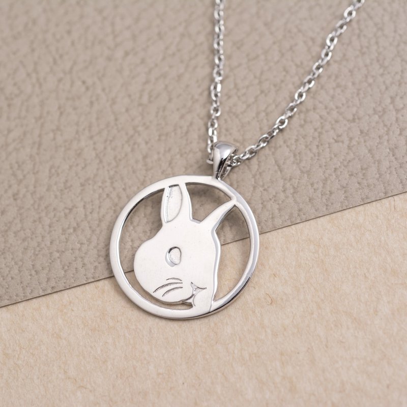 宠物肖像纯银项链-兔子造型 - 项链 - 其他金属 银色