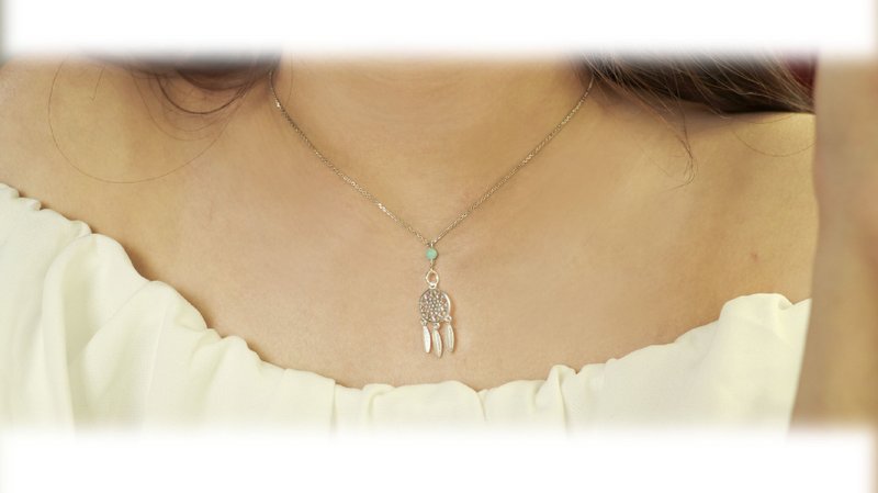 蓝梦  民族风 捕梦网 纯银项链 - 项链 - 其他金属 银色