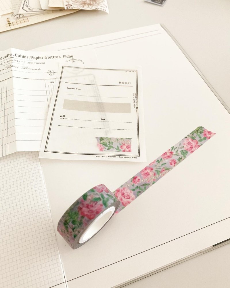 Lavender Purple Flower Washi Tape - 纸胶带 - 其他材质 