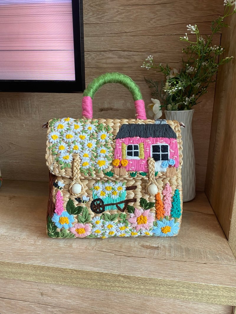 手工刺绣水葫芦编织袋 - 手提包/手提袋 - 绣线 
