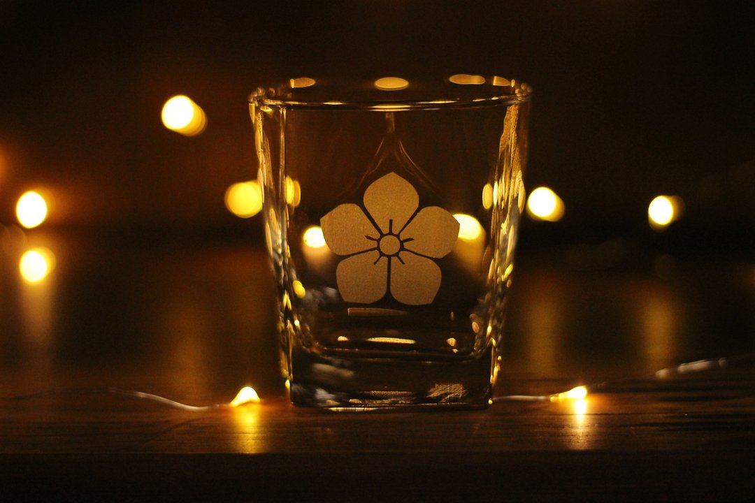kikyo lowballglass AkechiMitsuhide - 玻璃杯 - 玻璃 透明