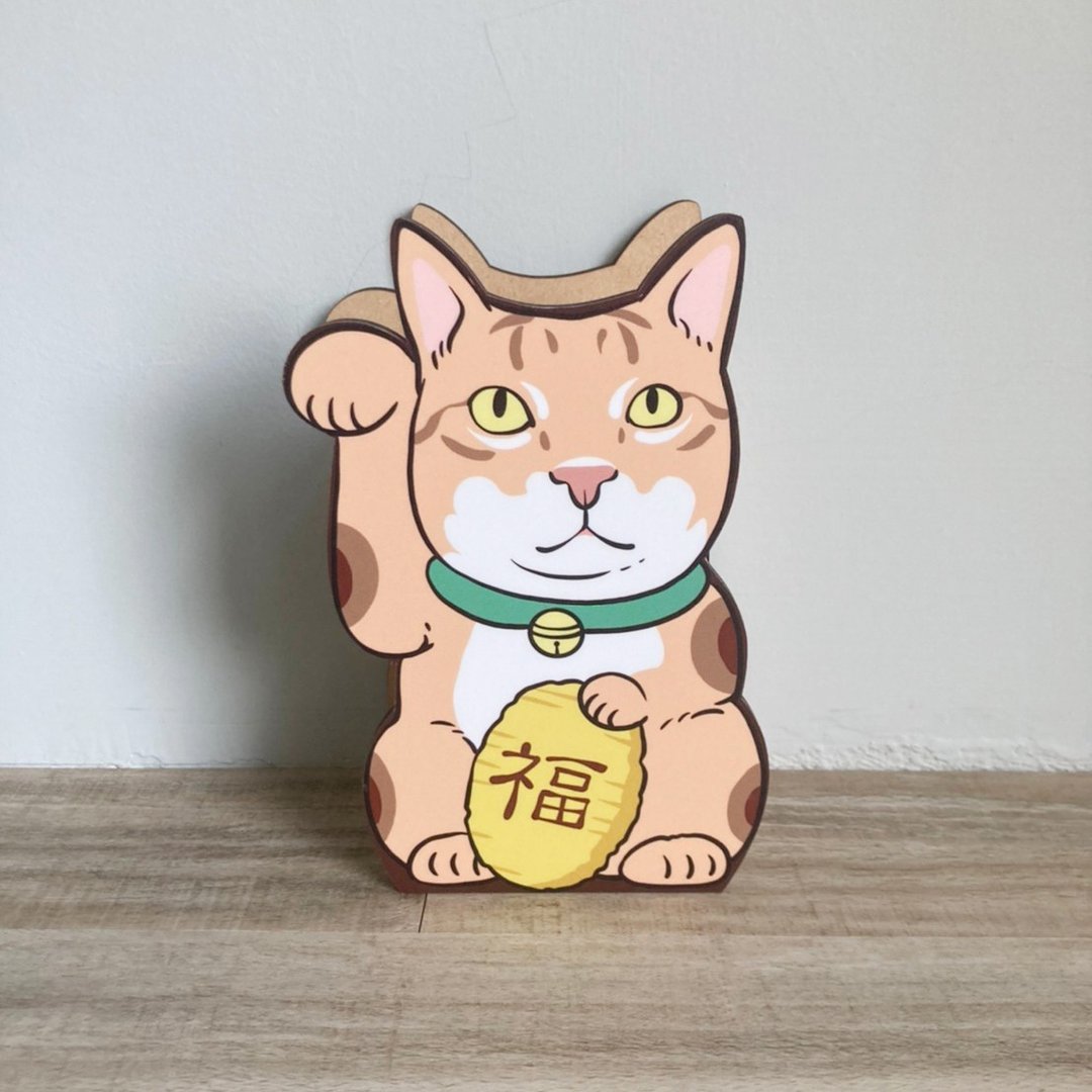 【定制化礼物】定制插画 招财猫存钱筒 可以画你家的猫 生日礼物 - 订制抱枕/饰品 - 其他材质 