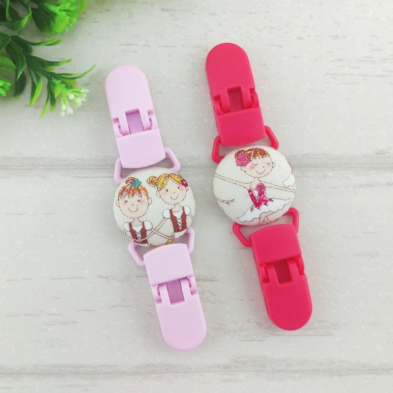 芭蕾舞女孩。手帕夹 - 围嘴/口水巾 - 棉．麻 粉红色