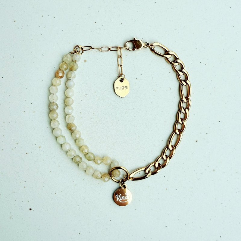 Kind 依然温暖黄水晶手环 - 手链/手环 - 不锈钢 