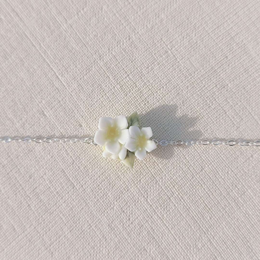 【花语系列】荞麦花手链 • Fragrance //925纯银 - 手链/手环 - 瓷 白色