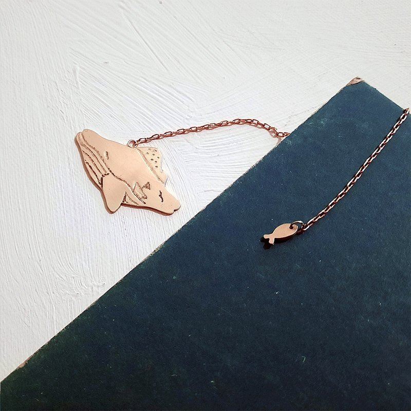 可爱台湾岛鲸豚|插画风 |书签 | 品牌趣味金工|手工文青风 - 书签 - 铜/黄铜 金色