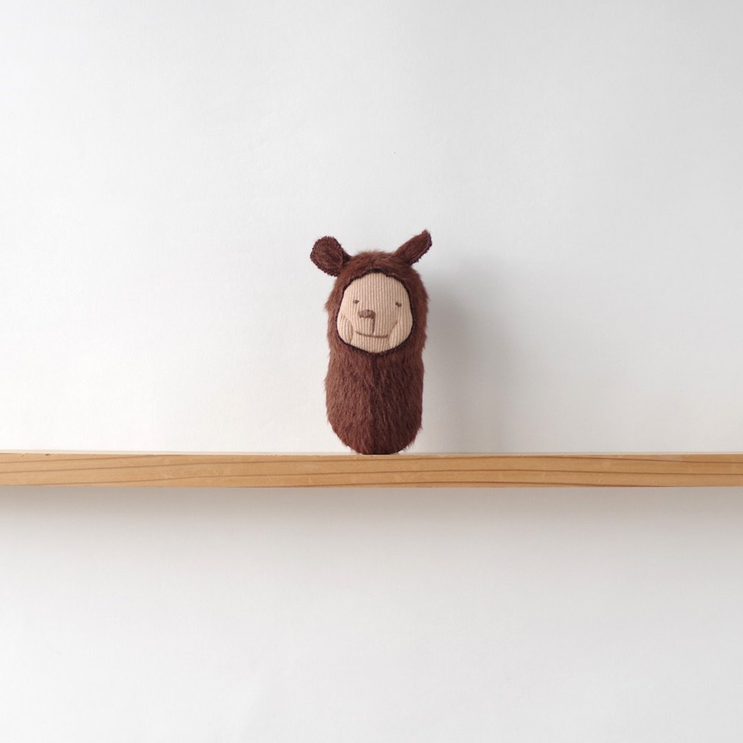 ruru squirrel brooch - 胸针 - 棉 咖啡色