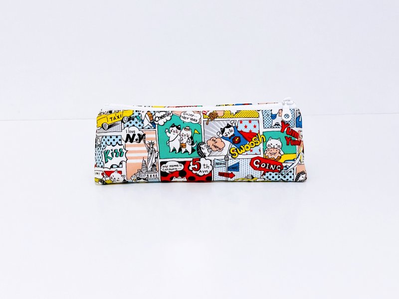 三角立体笔袋、化妆包、收纳包 - 铅笔盒/笔袋 - 棉．麻 白色