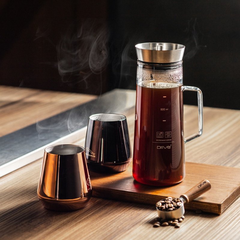 加码送 冷水杯二入组丨Driver 冷热两用茶/咖啡冷萃壶-1000ml - 咖啡壶/周边 - 不锈钢 银色