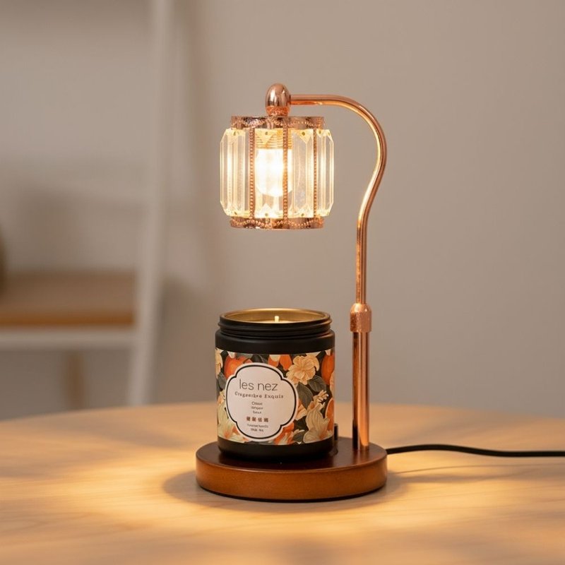 【Les nez 香鼻子】北欧香氛水晶灯融蜡灯 流光玫瑰金(可定时版) - 蜡烛/烛台 - 其他材质 咖啡色
