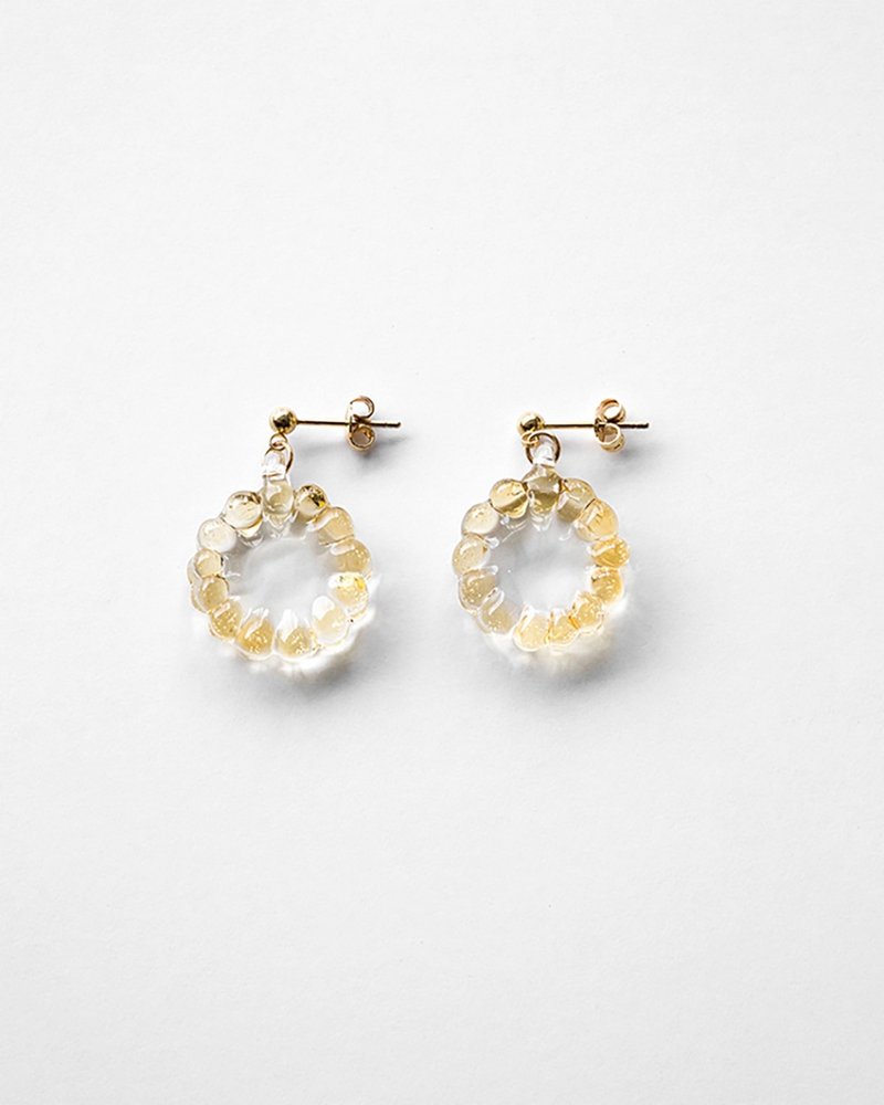 Hario X イイダ伞店 手工玻璃耳环 - 玉米 (HAII-TO-P-NF) - 耳环/耳夹 - 玻璃 透明