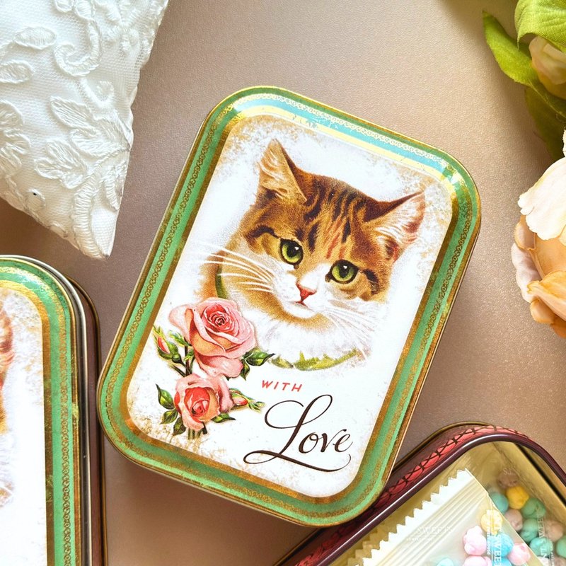 With Love 甜蜜猫咪口袋方盒糖果礼盒【英国糖迷你包3包入】 - 零食/点心 - 其他材质 咖啡色