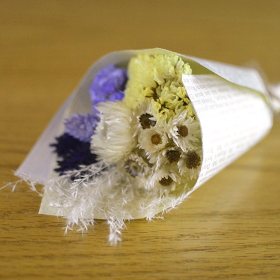 干燥迷你花束-黄/紫色  干燥花 交换礼物 花礼 婚礼小物 毕业礼物 - 植栽/盆栽 - 植物．花 