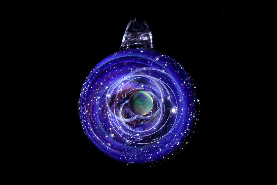 (螺旋宇宙) 澳宝石宇宙玻璃球 no.818 - 颈链 - 玻璃 蓝色