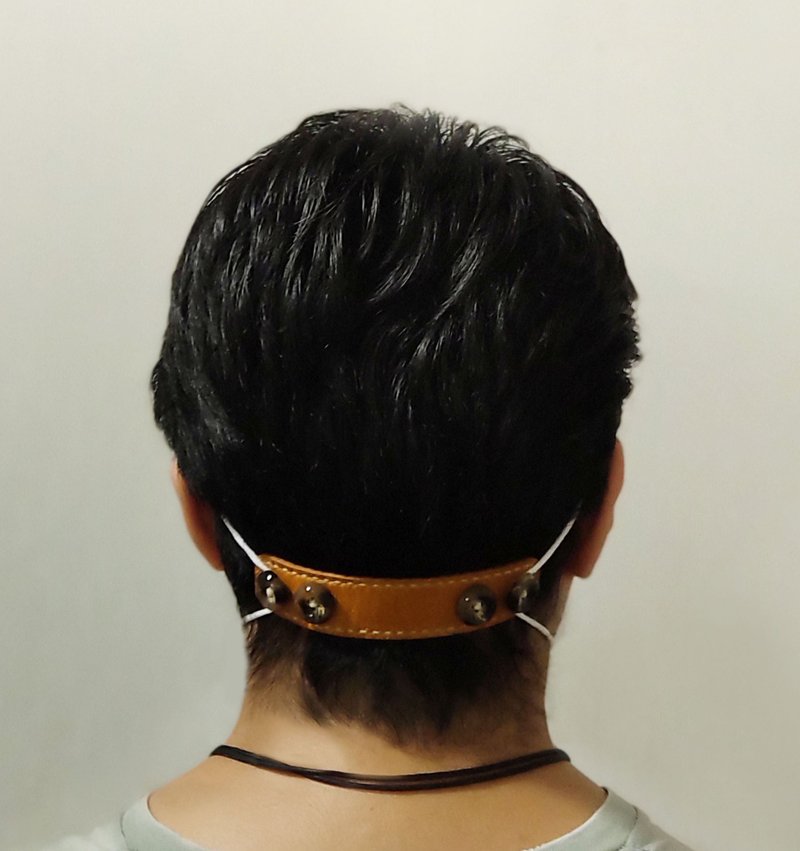 MICO 手工皮革口罩减压带, 自选皮料可刻字 耳痛救星 / 抗疫必备 - 口罩 - 真皮 卡其色