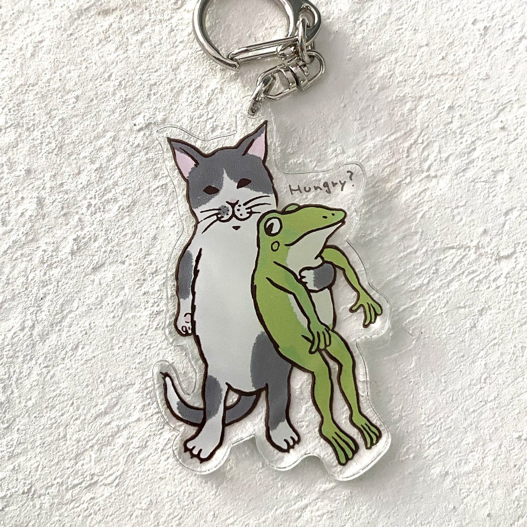 Acrylic key chain Nakayoshi - 钥匙链/钥匙包 - 纸 灰色