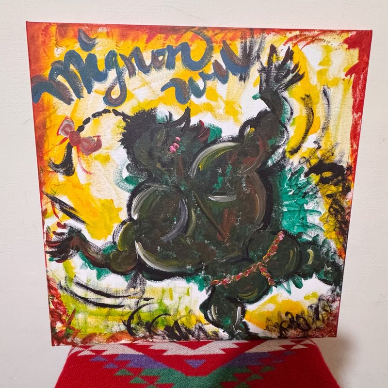 纸有一幅-猛男小辫子有春天-压克力颜料画布 - 海报/装饰画/版画 - 棉．麻 