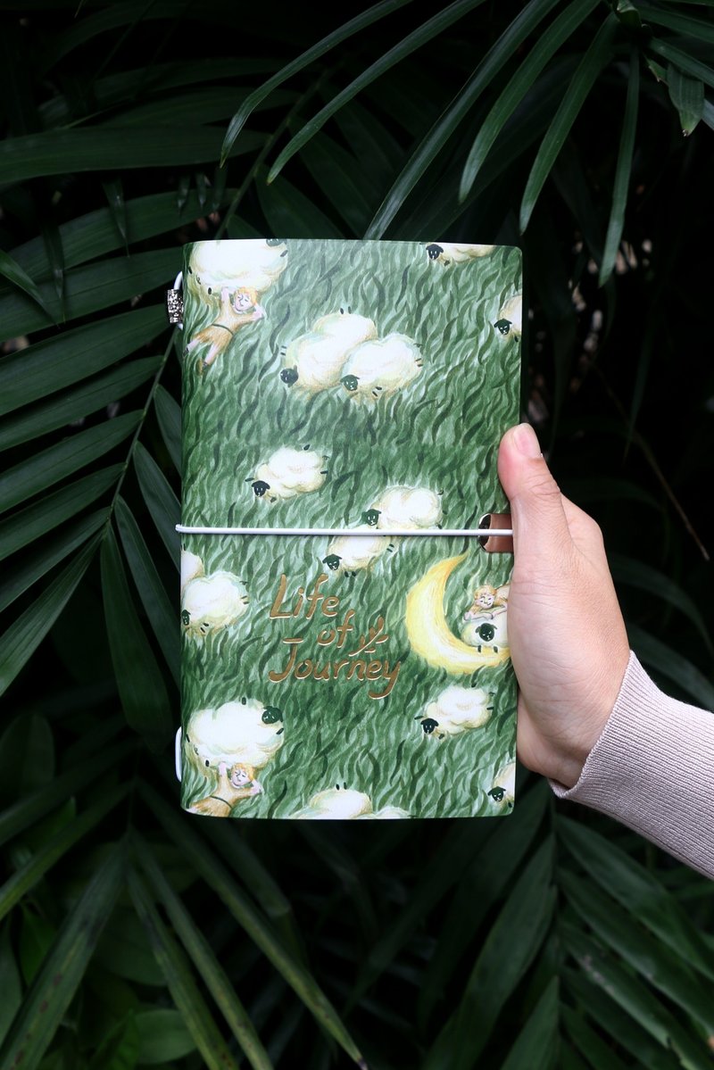 在本子上书写你的旅途/A6活页/手绘风格旅行手帐本 - 笔记本/手帐 - 人造皮革 绿色