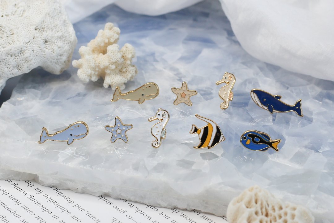 海马 海星 蓝鲸 海洋生物 手链 手工饰品 生日礼物 纸盒包装 - 手链/手环 - 珐琅 多色