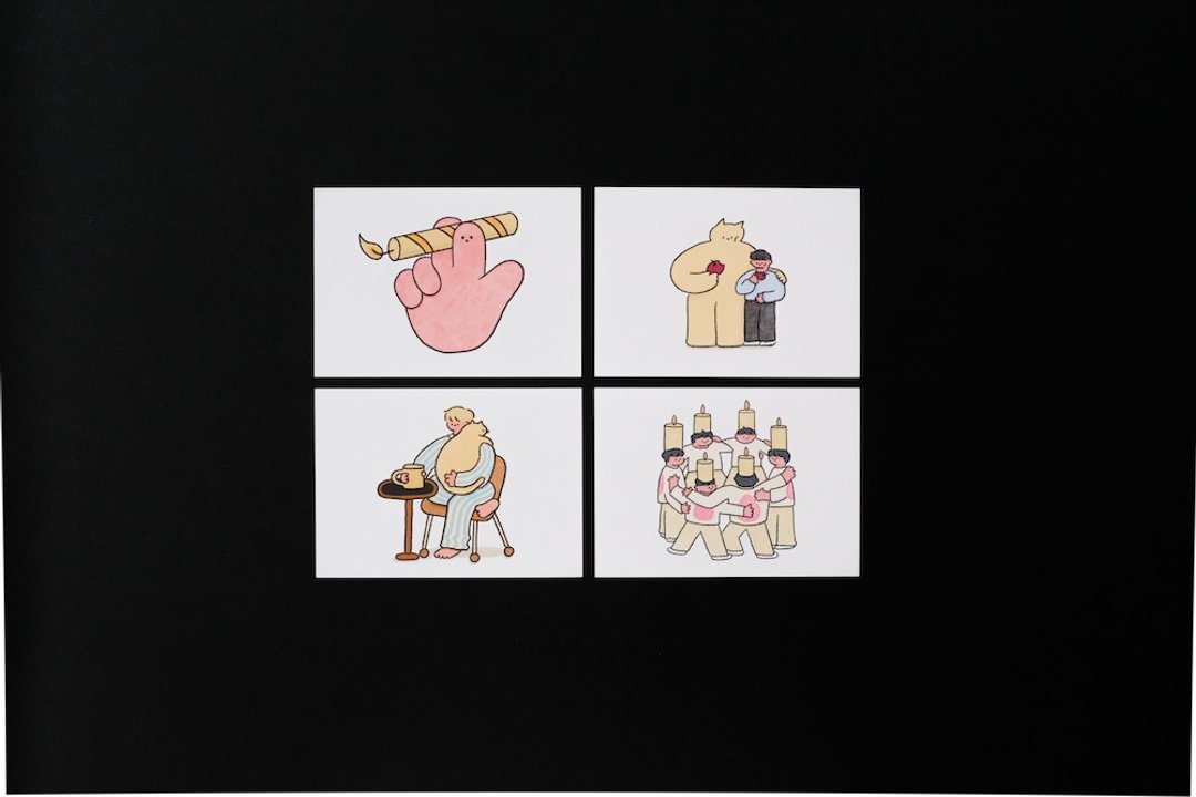 明信片(4款) - 卡片/明信片 - 纸 白色