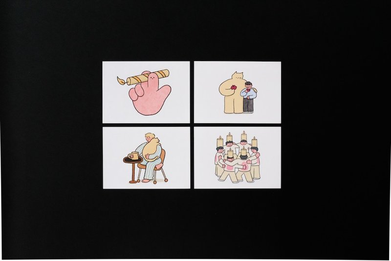 明信片(4款) - 卡片/明信片 - 纸 白色