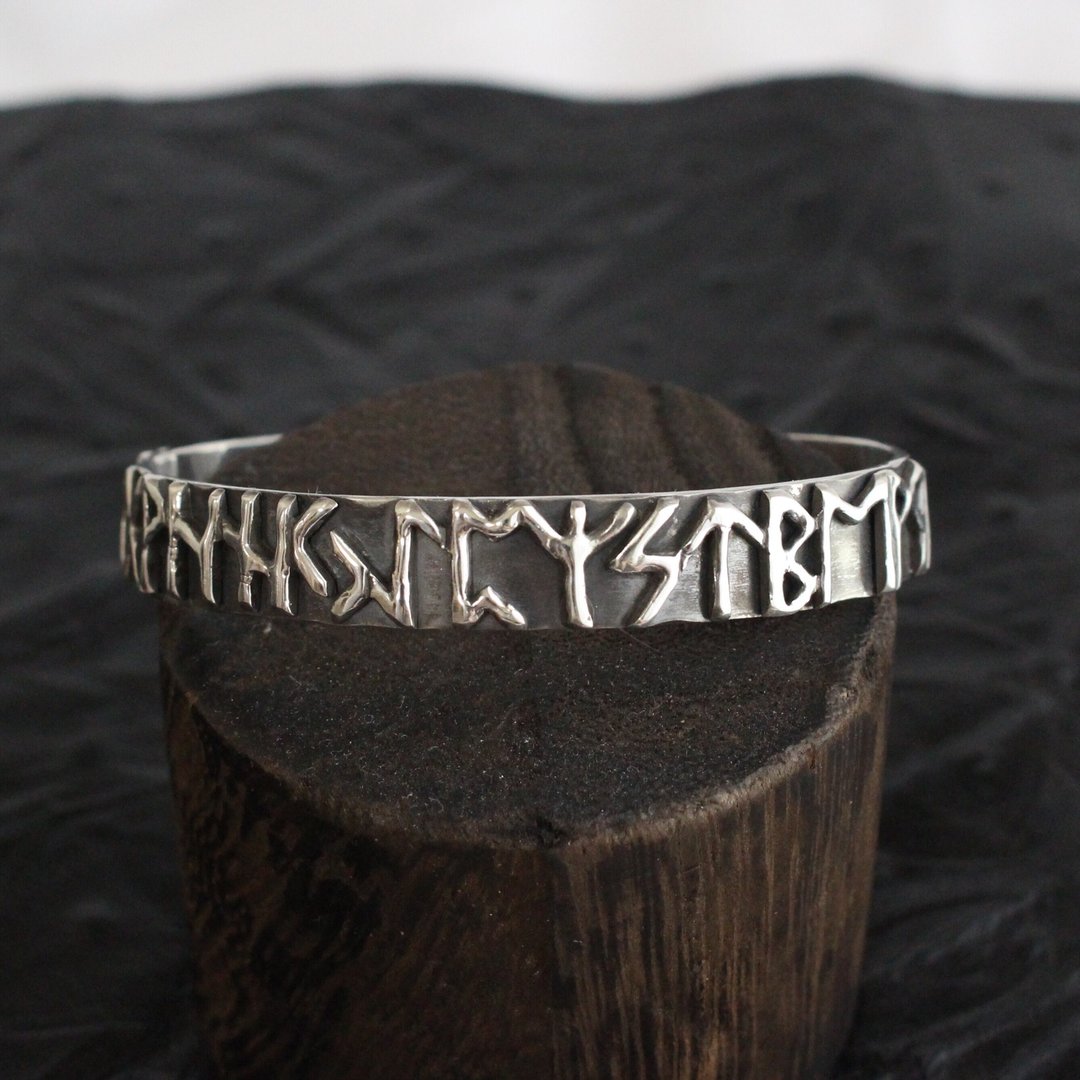 [Elder Rune Bangle Flat Ver] Silver925 - 手链/手环 - 其他金属 