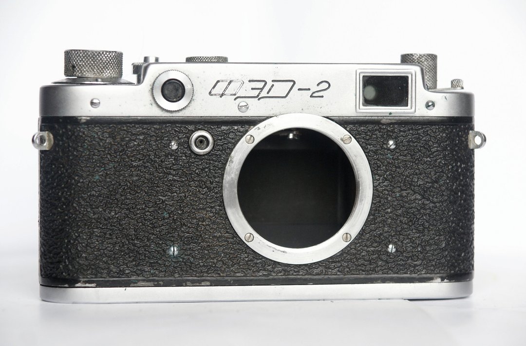 FED-2 rangefinder film camera 35 mm M39 mount USSR body Type B early - 相机 - 其他金属 银色