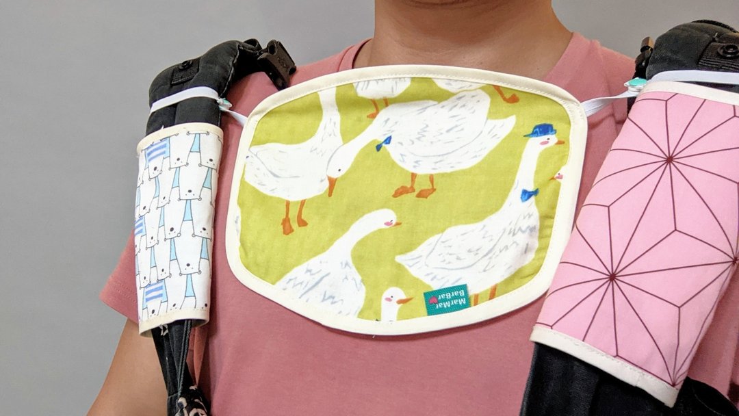 背巾贴脸松紧带口水巾 | 面朝妈妈胸口专用 可私讯选色 - 围嘴/口水巾 - 棉 多色