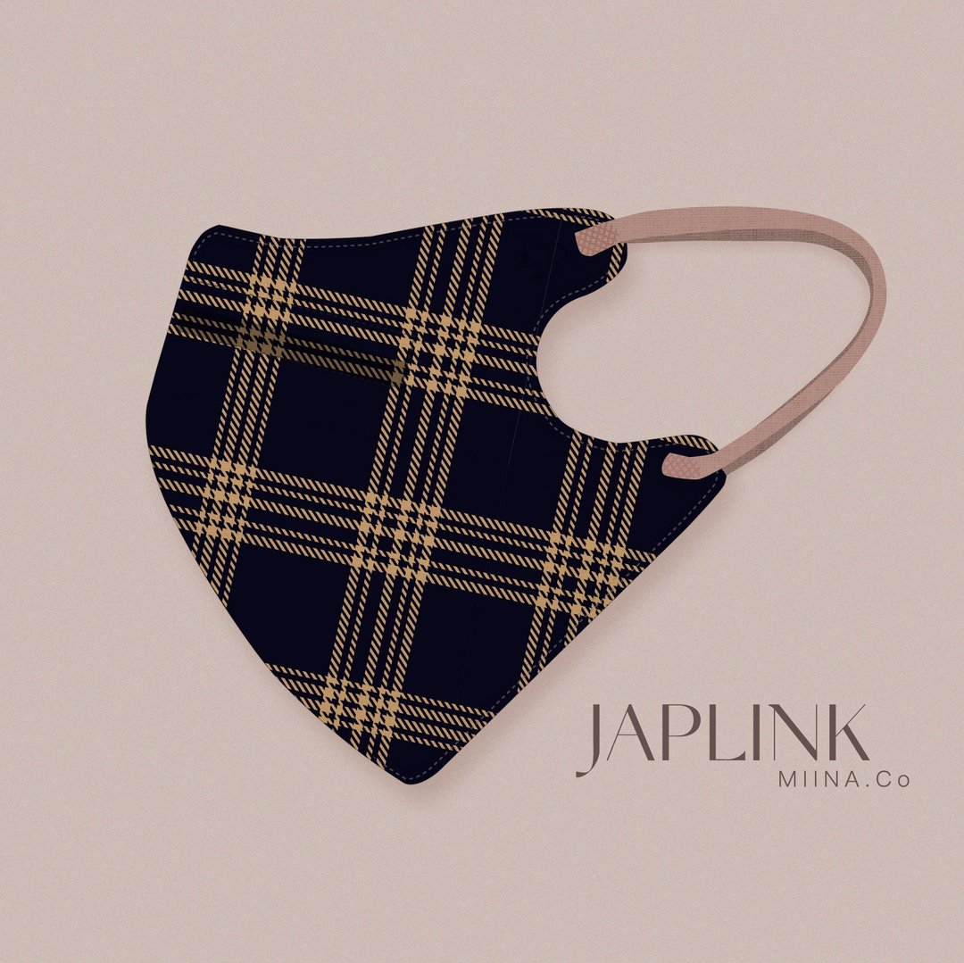 【标准】JAPLINK HEPA 高科技水驻极 立体医疗口罩-英伦西装 - 口罩 - 聚酯纤维 咖啡色