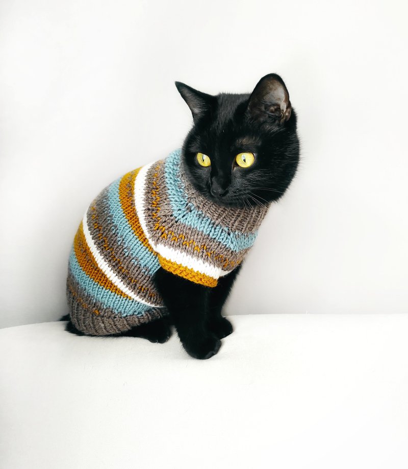 Cat apparel Cat sweater Knitted clothes for pets  jumper for cats dog sweater - 衣/帽 - 羊毛 