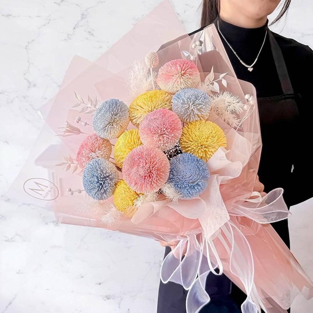 Make a wish梦幻彩虹泡泡扩香花束(赠送5ml香氛油) - 干燥花/捧花 - 植物．花 紫色