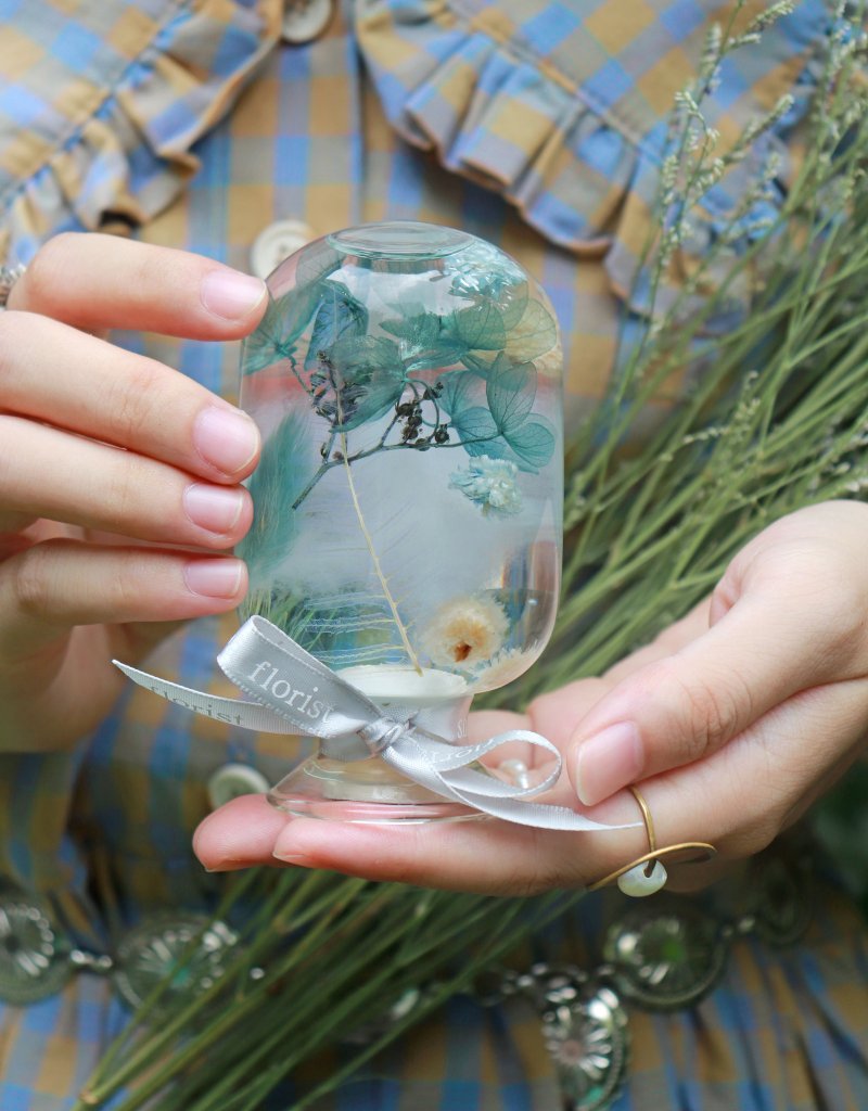 | 手作DIY | - 弹珠汽水 - 浮游花许愿瓶 定制化 小夜灯 材料包 - 植栽 - 植物．花 蓝色