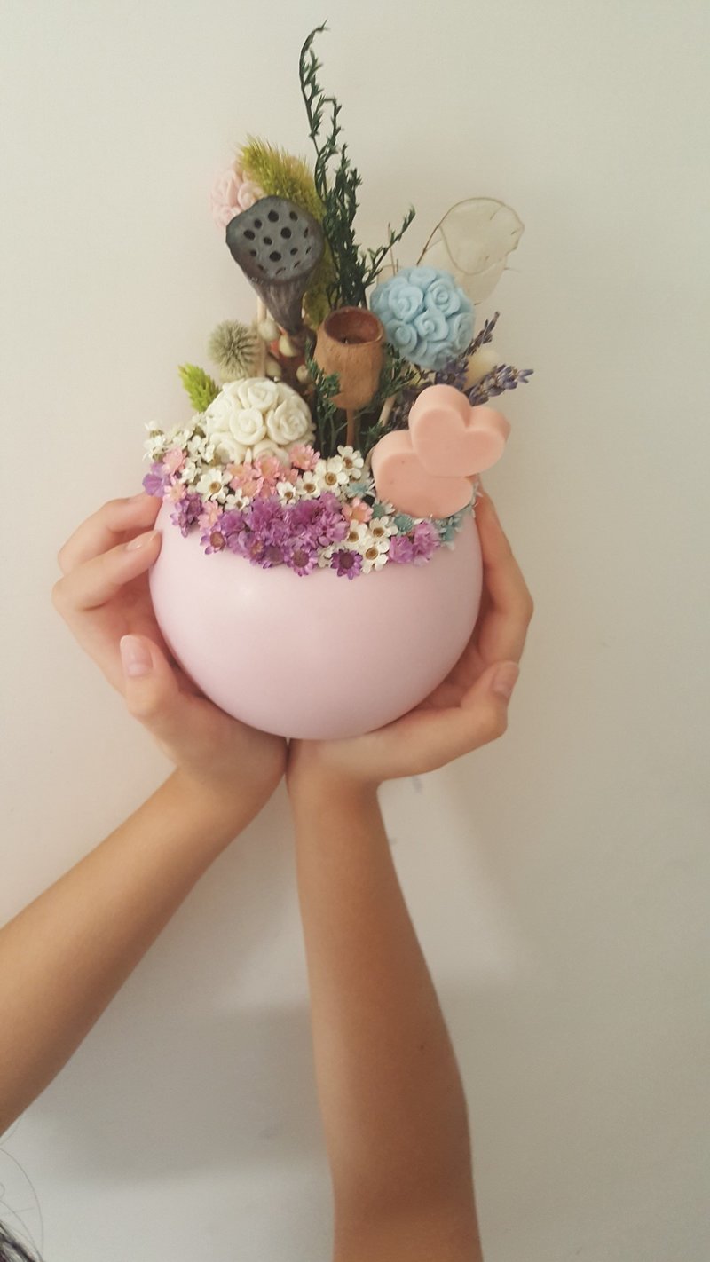 我谈恋爱了手工皂 干燥花盆 - 植栽/盆栽 - 植物．花 粉红色