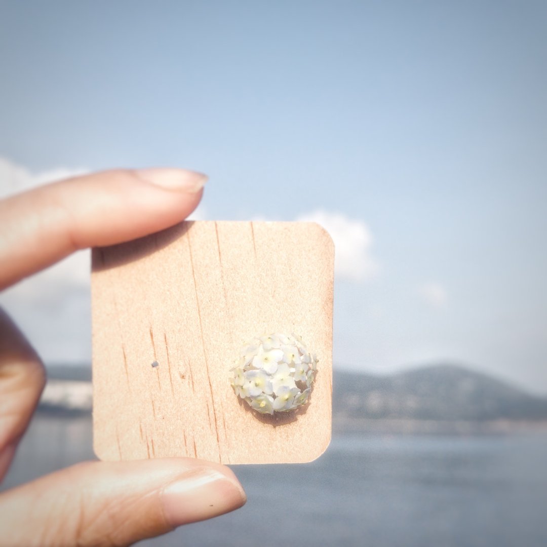 绣球花恤衫领钮 - 袖扣 - 粘土 蓝色