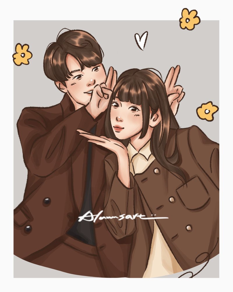 【定制化似颜绘】韩系日系mix版 电子档下单前请先与设计师讨论喔 - 电子手绘真人画像/绘画/插画 - 其他材质 多色