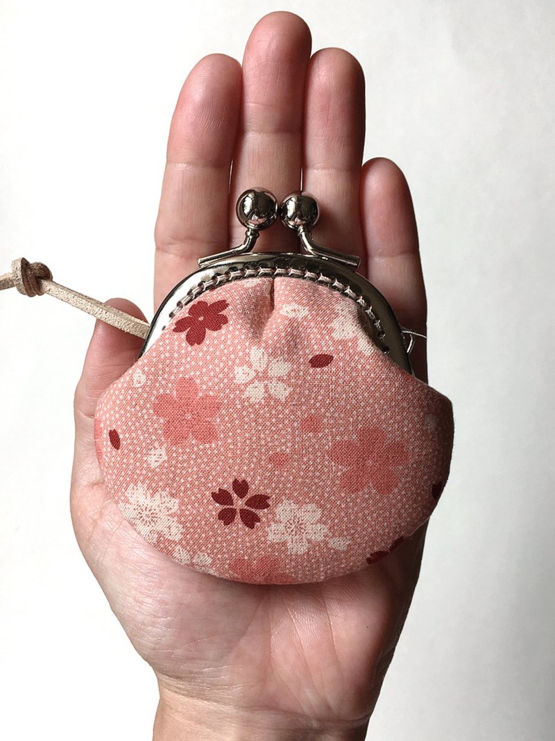 hm2。四月樱 粉 小贝。口金包 - 零钱包 - 棉．麻 粉红色