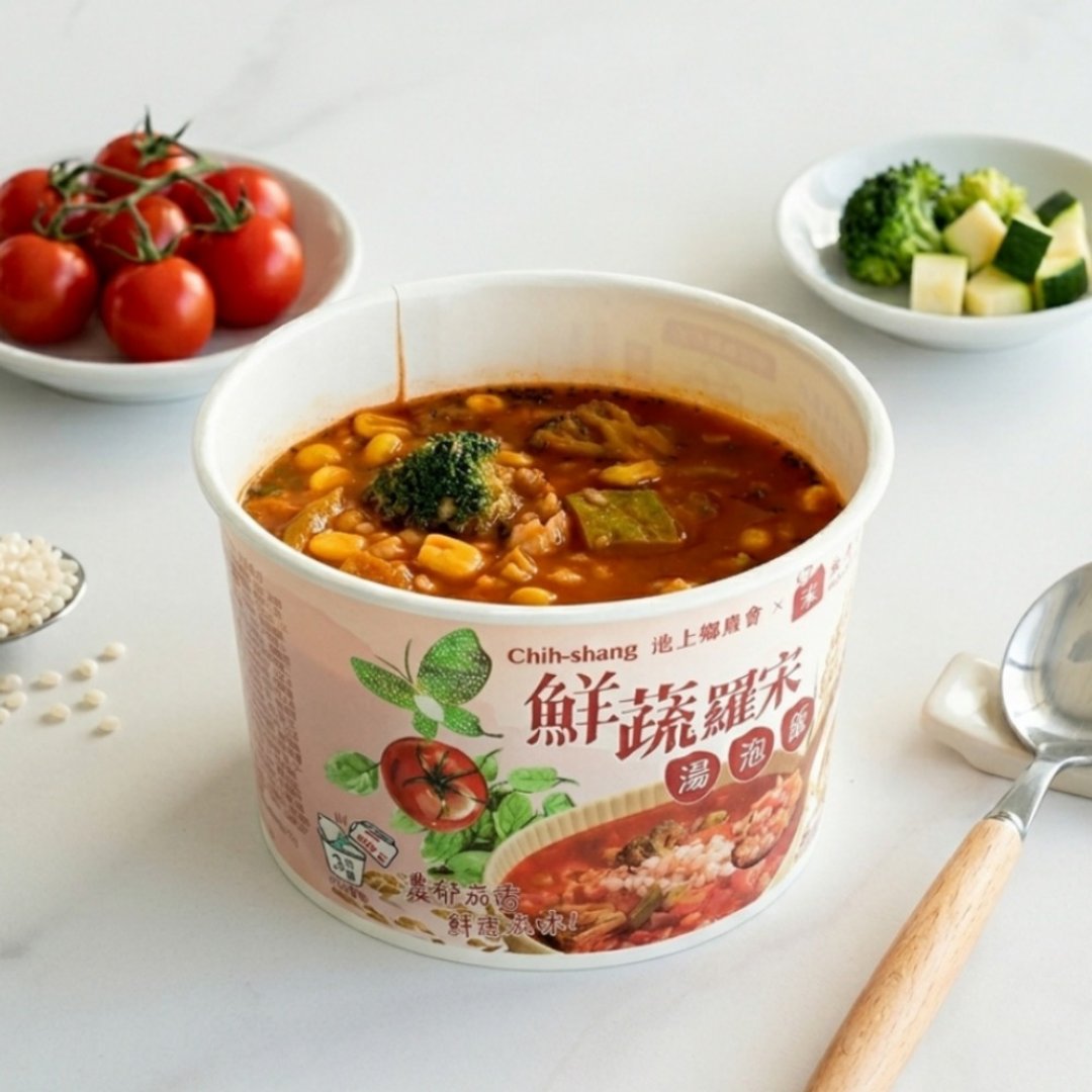 【池上乡农会】汤泡饭 - 鲜蔬罗宋  6 入/12 入 | 3 分钟冲泡即食 - 五谷杂粮/米 - 新鲜食材 