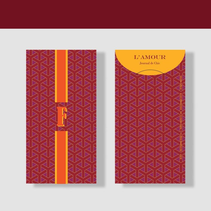 得奖  CNY New Year 2023 专属 质感信封 I Letter F (8入) - 卡片/明信片 - 纸 橘色